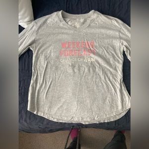 Nighttime shirt. Cute saying. Weekend forecast with a chance of naps. Never worn